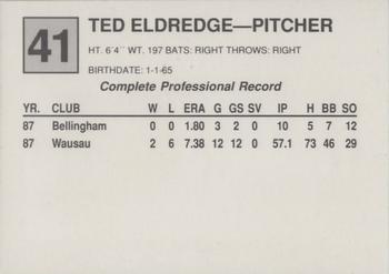 1988 Cal League #41 Ted Eldredge Back