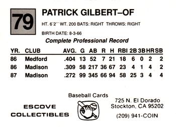 1988 Cal League #79 Patrick Gilbert Back