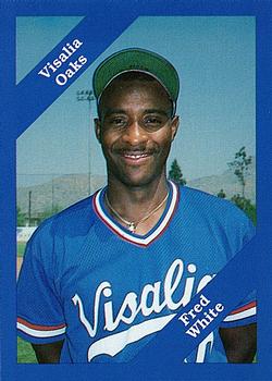 1989 Cal League #102 Fred White Front