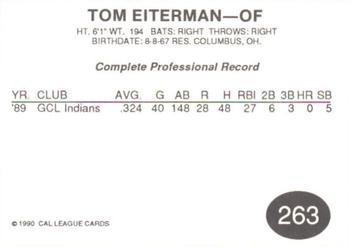 1990 Cal League #263 Tom Eiterman Back