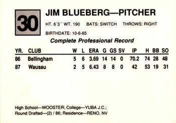 1988 Cal League All-Stars #30 Jim Blueberg Back
