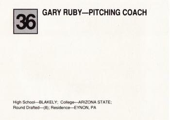 1988 Cal League All-Stars #36 Gary Ruby Back