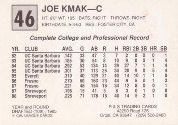 1989 Cal League All-Stars #46 Joe Kmak Back