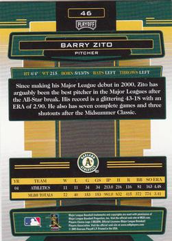 2005 Playoff Absolute Memorabilia #46 Barry Zito Back