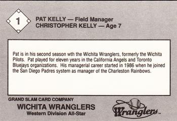 1989 Grand Slam Texas League All-Stars #1 Pat Kelly / Christopher Kelly Back
