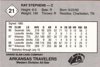 1989 Grand Slam Texas League All-Stars #21 Ray Stephens Back