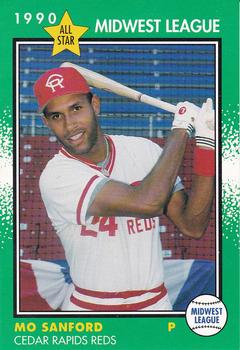 1990 Grand Slam Midwest League All-Stars #49 Mo Sanford Front