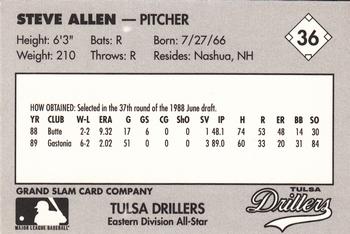 1990 Grand Slam Texas League All-Stars #36 Steve Allen Back