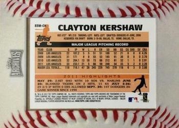 2012 Topps Archives - Framed Mini Autographs #83M-CK Clayton Kershaw Back