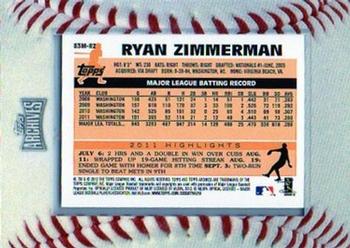 2012 Topps Archives - Framed Mini Autographs #83M-RZ Ryan Zimmerman Back