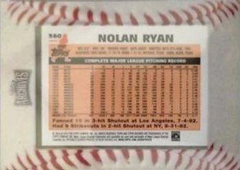 2012 Topps Archives - Framed Mini Autographs #360 Nolan Ryan Back