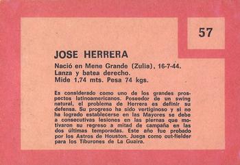 1967 Topps Venezuelan #57 Jose Herrera Back