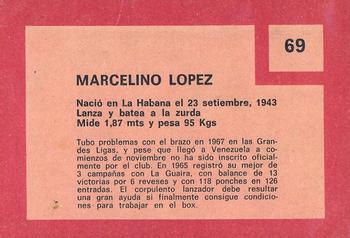 1967 Topps Venezuelan #69 Marcelino Lopez Back