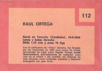 1967 Topps Venezuelan #112 Raul Ortega Back