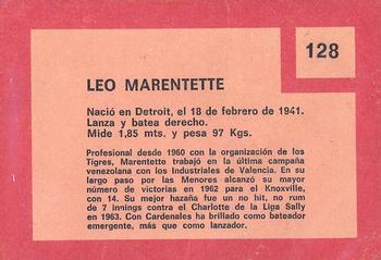 1967 Topps Venezuelan #128 Leo Marentette Back