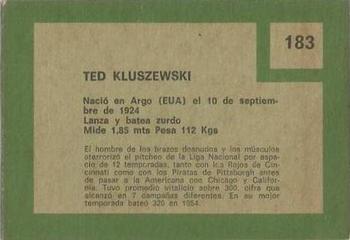 1967 Topps Venezuelan #183 Ted Kluszewski Back