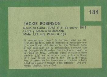 1967 Topps Venezuelan #184 Jackie Robinson Back
