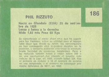 1967 Topps Venezuelan #186 Phil Rizzuto Back