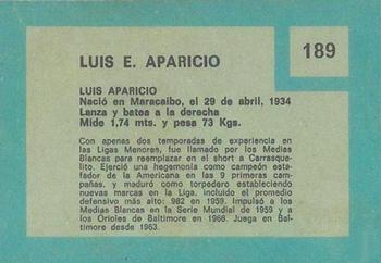 1967 Topps Venezuelan #189 Luis Aparicio Back