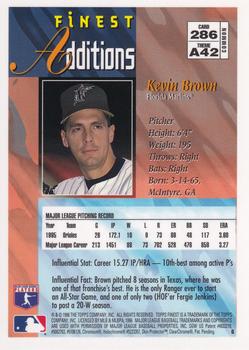 1996 Finest #286 Kevin Brown Back