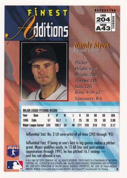 1996 Finest - Refractors #204 Randy Myers Back