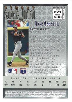 1996 Finest - Refractors #221 Jose Canseco Back
