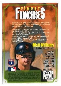 1996 Finest - Refractors #342 Matt Williams Back