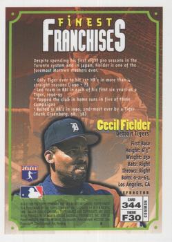 1996 Finest - Refractors #344 Cecil Fielder Back