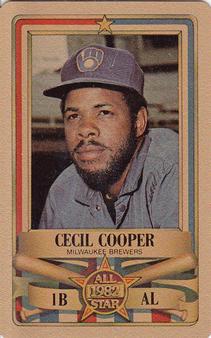 1982 Perma-Graphics All-Star Credit Cards - Gold #2 Cecil Cooper Front