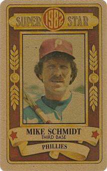 1982 Perma-Graphics Super Star Credit Cards - Gold #150-SS8203 Mike Schmidt Front