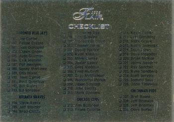 1996 Flair #398 Checklist: 181-272 Front