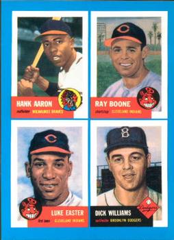 1992 Topps Bazooka Archives Quadracards #6 Hank Aaron / Ray Boone / Luke Easter / Dick Williams Front