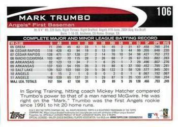 2012 Topps - Purple #106 Mark Trumbo Back