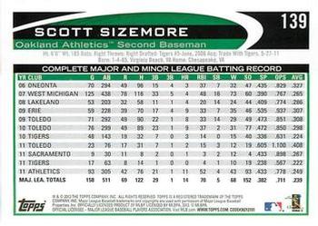 2012 Topps - Purple #139 Scott Sizemore Back