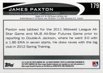 2012 Topps Pro Debut #179 James Paxton Back