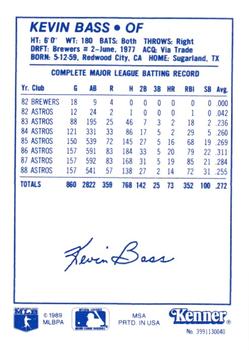 1989 Kenner Starting Lineup Cards #3991130040 Kevin Bass Back