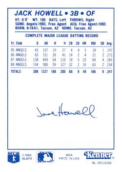 1989 Kenner Starting Lineup Cards #3991142060 Jack Howell Back