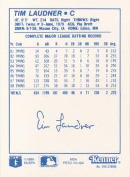 1989 Kenner Starting Lineup Cards #3991138080 Tim Laudner Back
