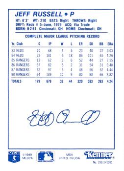 1989 Kenner Starting Lineup Cards #3991141080 Jeff Russell Back