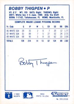 1989 Kenner Starting Lineup Cards #3991139100 Bobby Thigpen Back