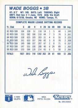 1989 Kenner Starting Lineup Cards #3991143010 Wade Boggs Back
