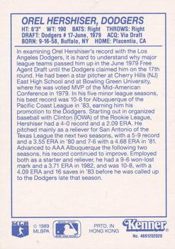 1990 Kenner Starting Lineup Cards #4691202020 Orel Hershiser Back