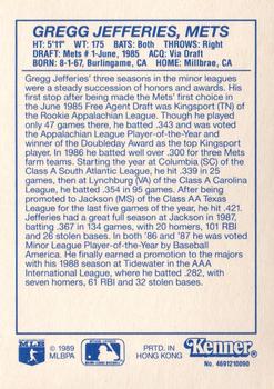1990 Kenner Starting Lineup Cards #4691210090 Gregg Jefferies Back