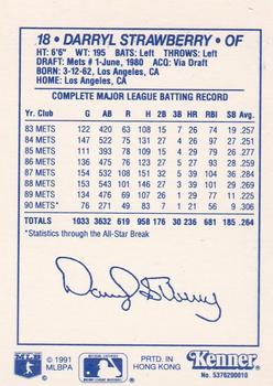1991 Kenner Starting Lineup Cards #5376200010 Darryl Strawberry Back