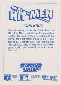 1993 Kenner Starting Lineup Cards #503102 John Kruk Back