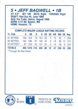 1994 Kenner Starting Lineup Cards #510721 Jeff Bagwell Back