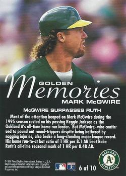 1996 Fleer - Golden Memories #6 Mark McGwire Back