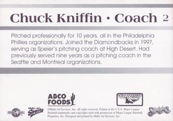 1998 Multi-Ad Tucson Sidewinders #2 Chuck Kniffin Back
