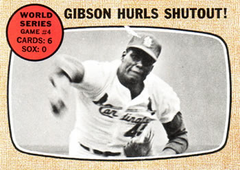 1968 Topps #154 World Series Game #4 - Gibson Hurls Shutout! Front