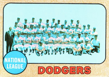 1968 Topps #168 Los Angeles Dodgers Front